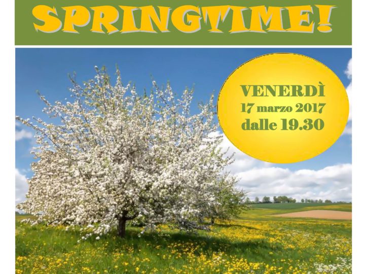Springtime! Venerdì 17 marzo 2017 super-cena veg di primavera